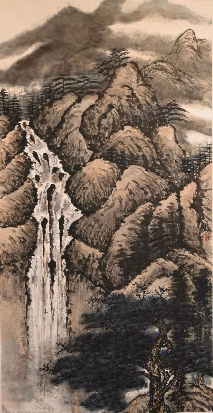 仁山智水山水画,仁山智水书法作品