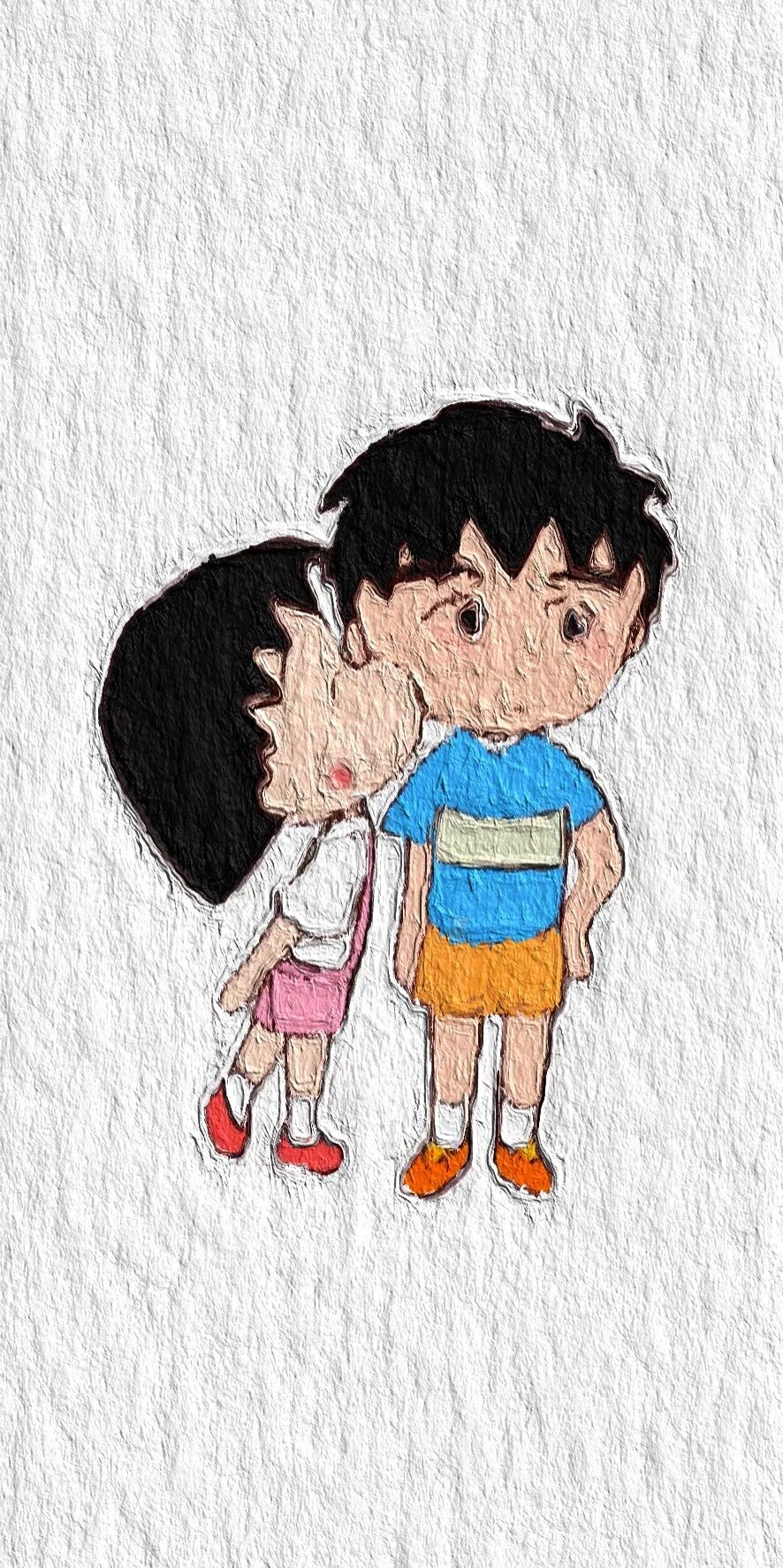 简约油画小可爱壁纸图文,海贼王卡通油画壁纸