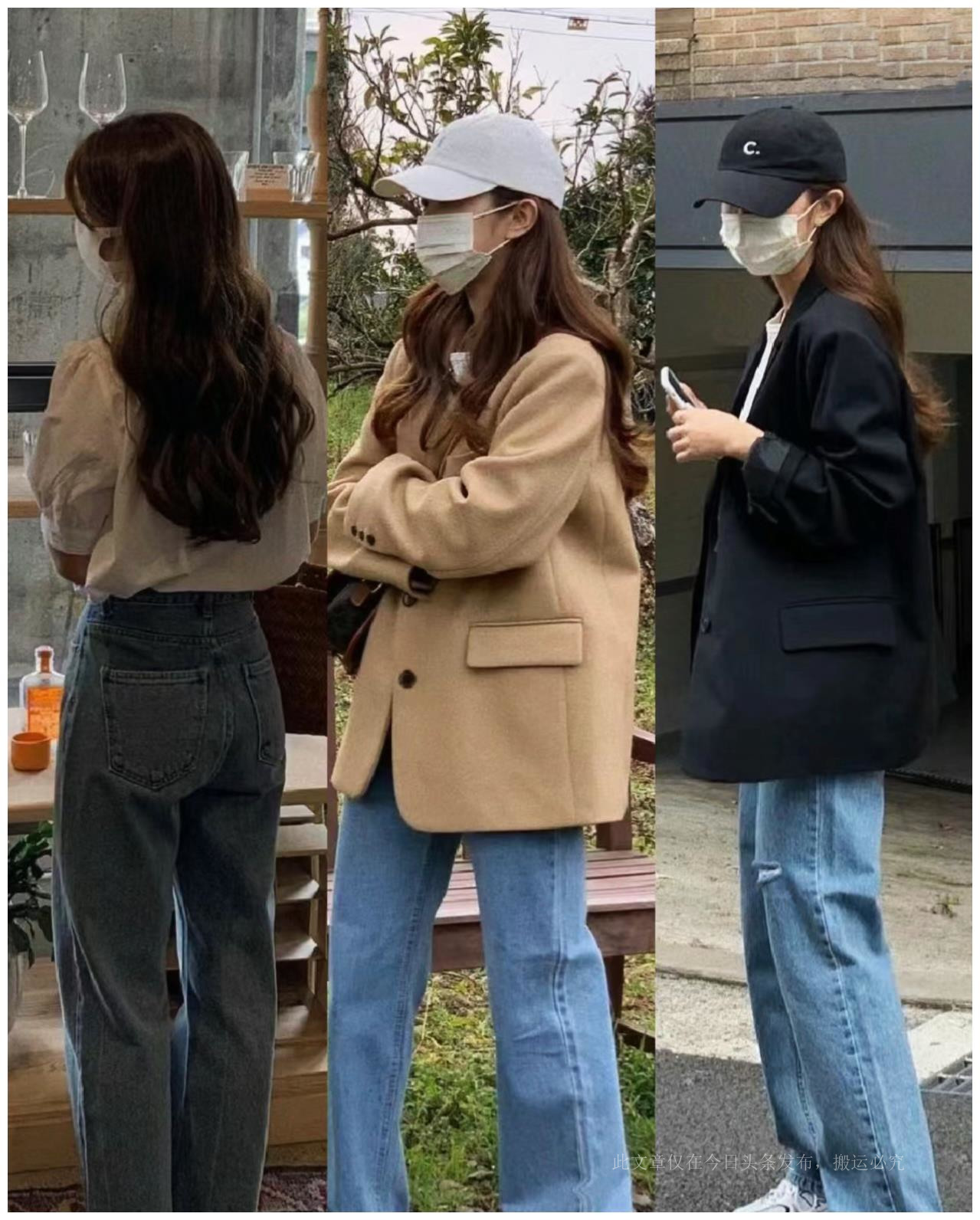 韩国阔腿直筒裤,韩国直筒阔腿裤八分裤