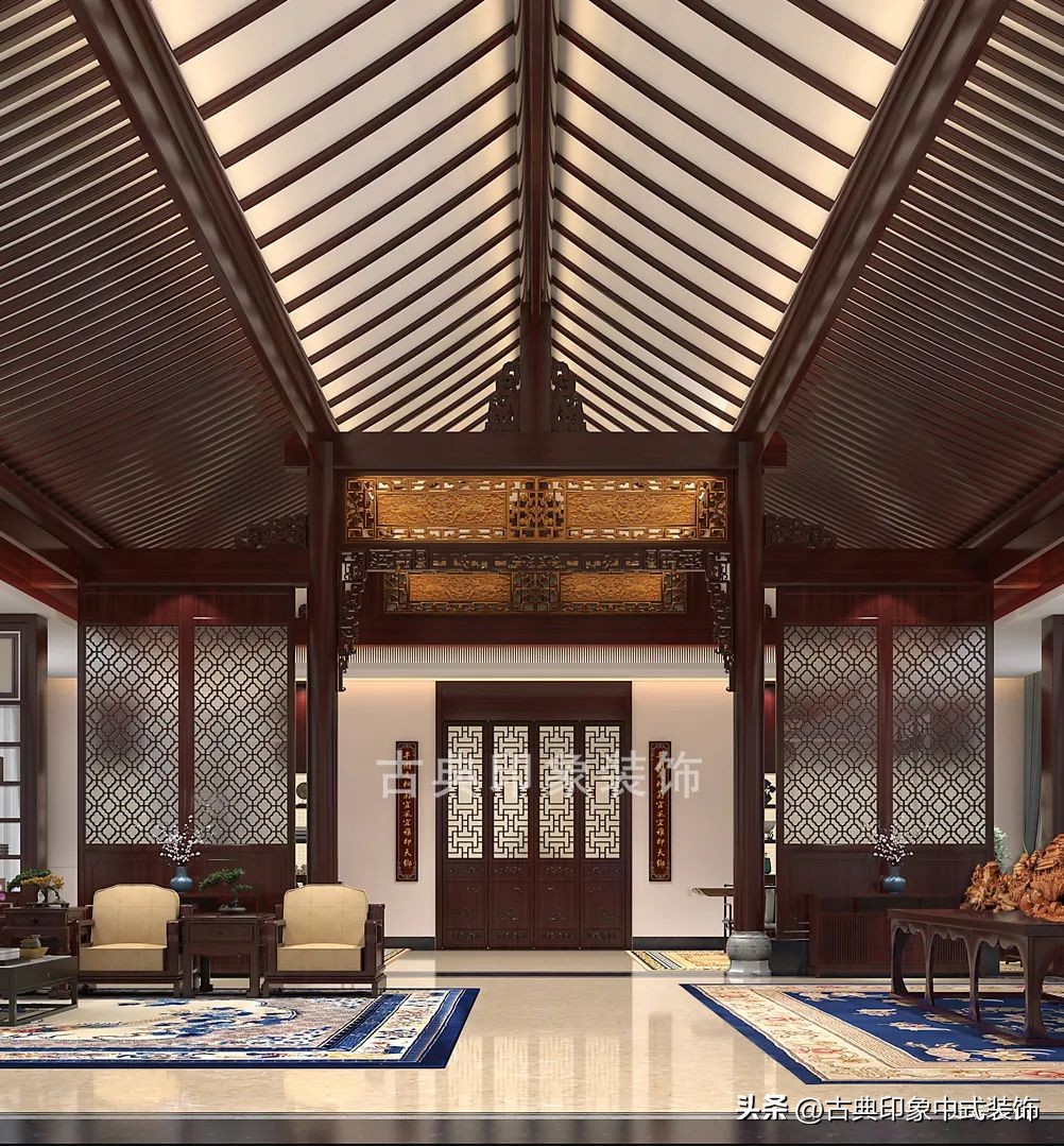 江南风格室内装修设计会所,中式园林会所效果图