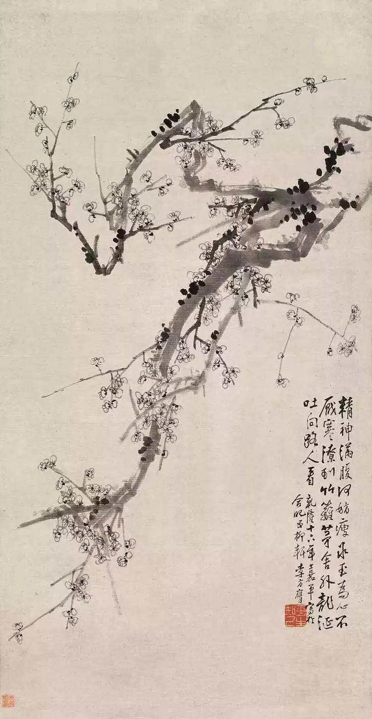 李方膺的国画墨梅图,李方膺画风竹作品