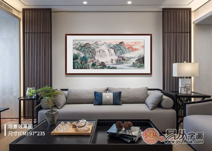 客厅东墙挂画高档大气山水画,客厅沙发挂画山水画图片大全