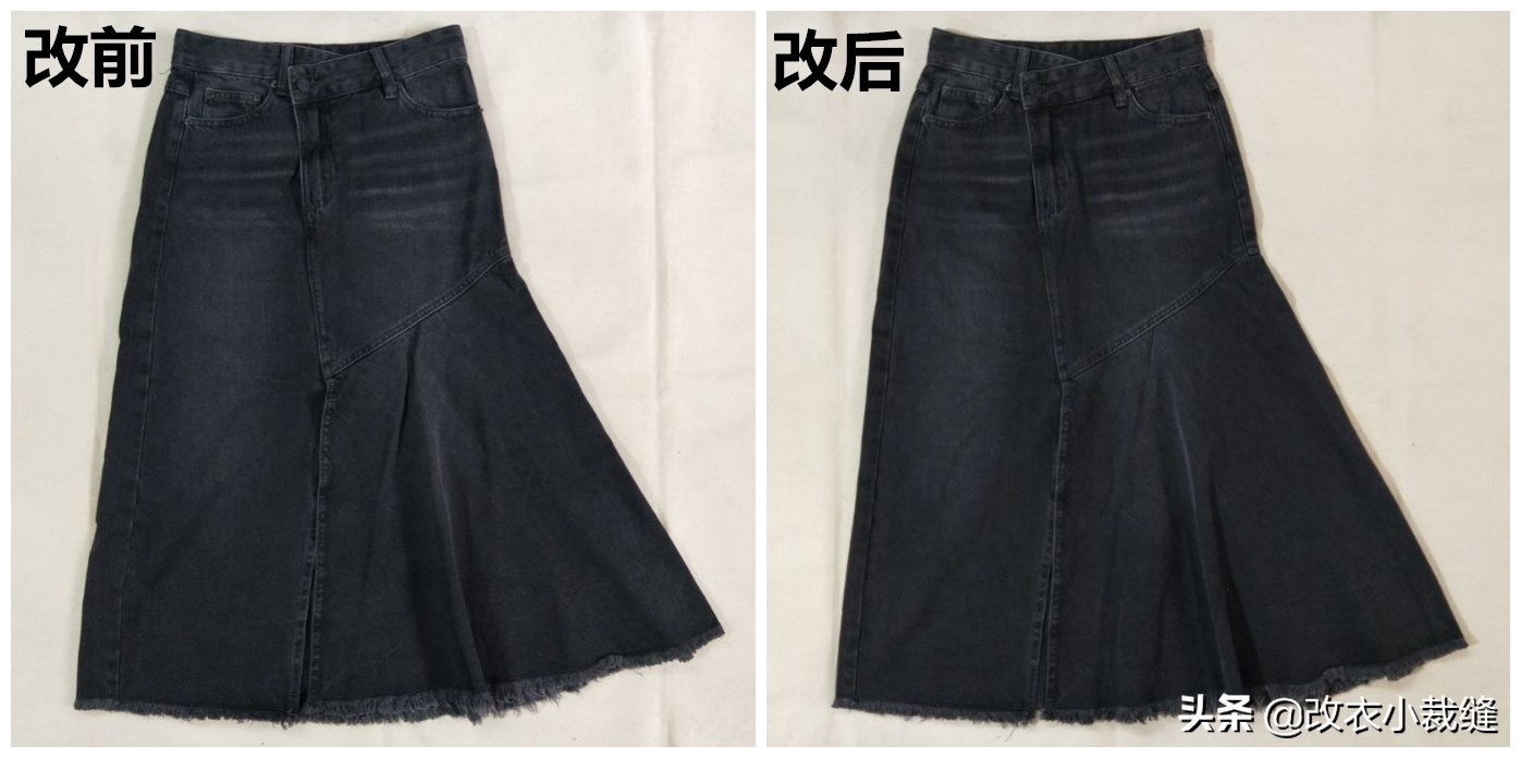 半身裙腰大了怎么改小教程,衣服收腰大了改小妙招不用缝