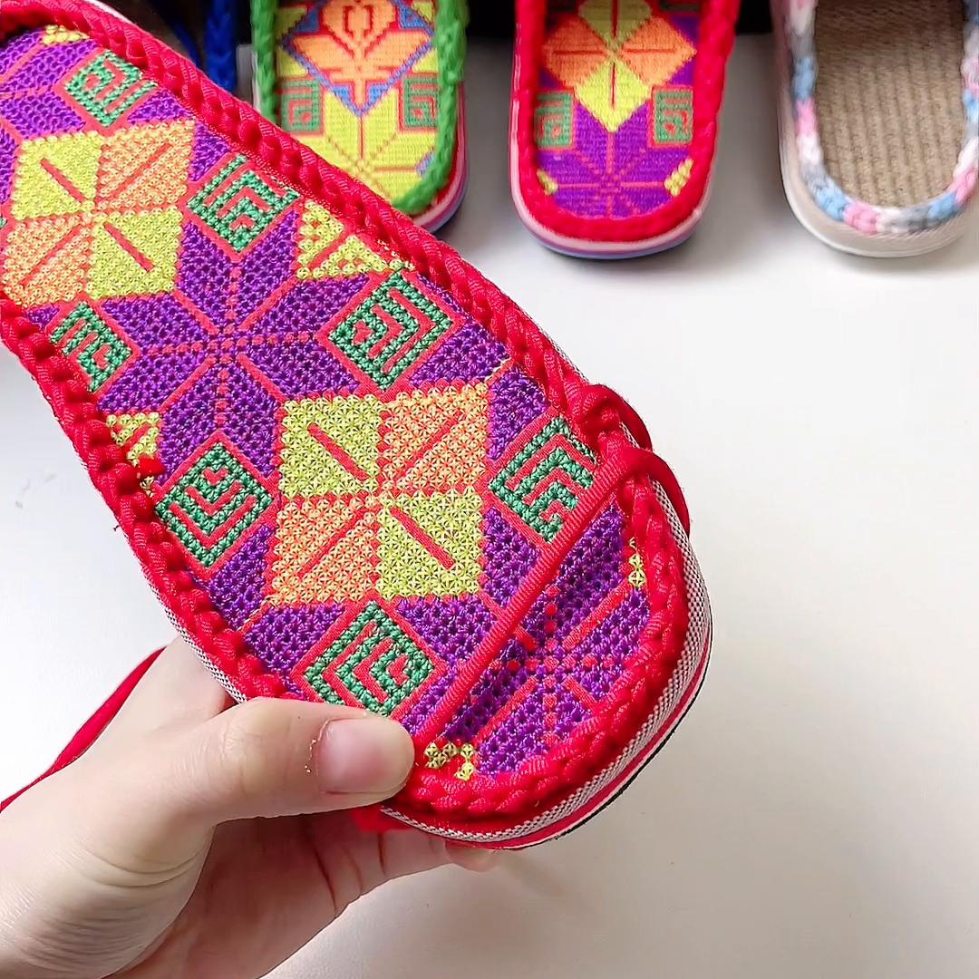 冬季布条线蕾丝花边拖鞋教程,布条线冬季包头拖鞋教程