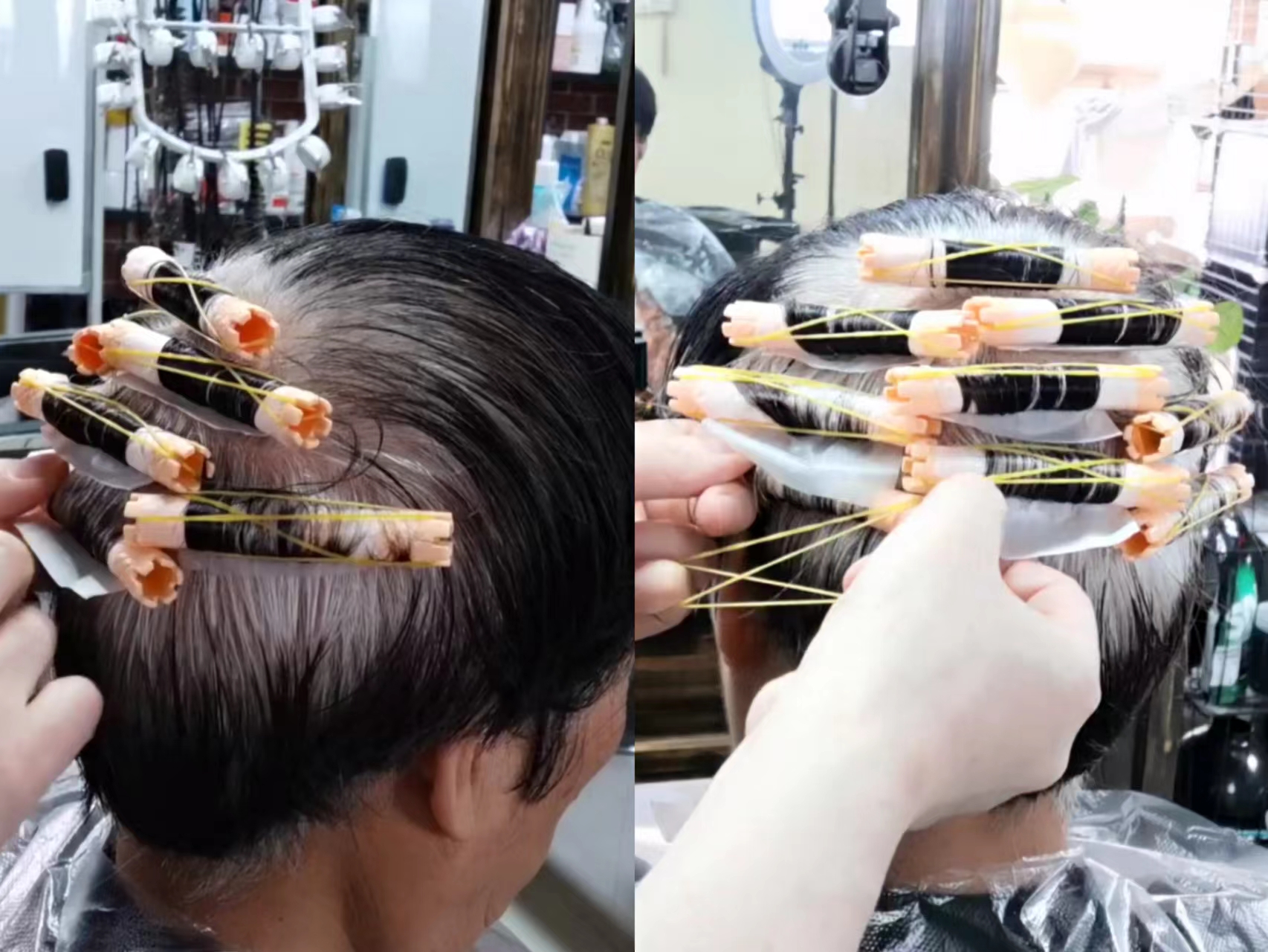 老年人白发烫什么发型好,老人冷烫满头卷短发发型