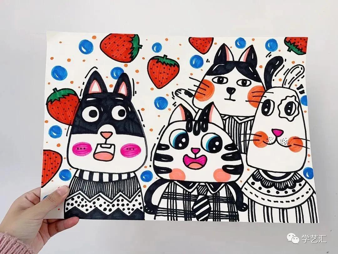 怎么画又漂亮又萌的儿童画,儿童画考级1-10级作品图片范画