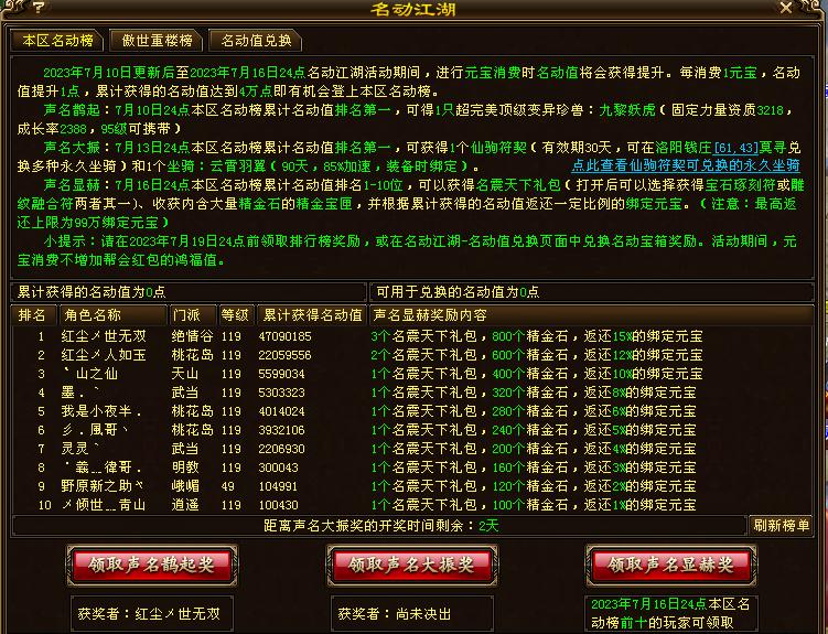 天龙八部剑竹绝情谷,天龙八部名动江湖第一名奖励