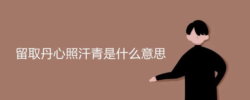 留取丹青丹心照汗青是什么意思,留取丹心照汗青汗青是什么意思