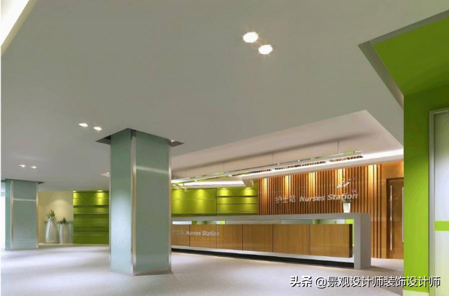 护士站背景墙分隔设计,护士站治疗室设计布局效果图