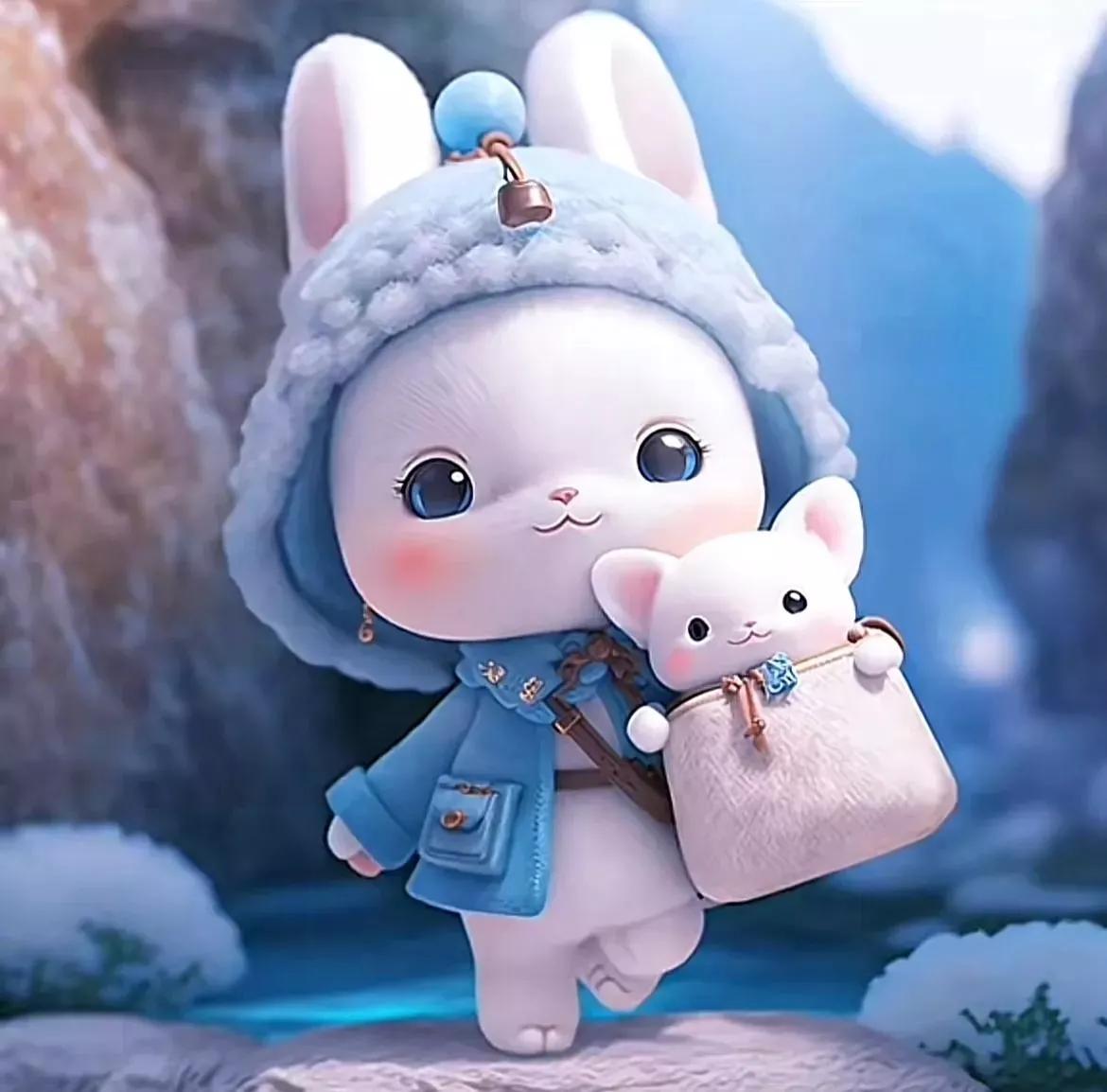 兔兔美美的照片,甜美可爱兔美美