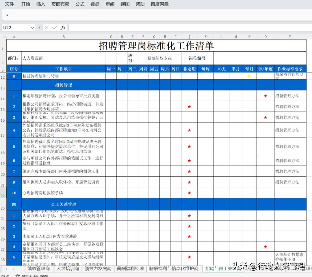 2023年HR工作时间表.XLS