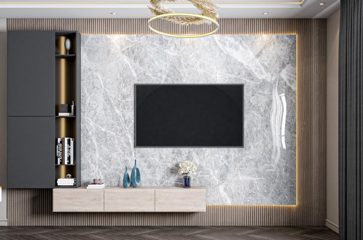 满墙电视柜用什么颜色显得不压抑,满墙电视柜为何难看又压抑