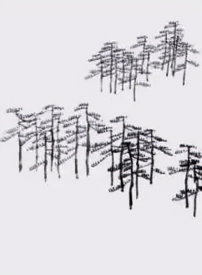 松树复杂画法,松树的十种画法