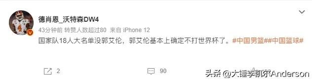 媒体人：杨鸣将前往国家队报到，分析艾伦落选三点原因，付豪入选