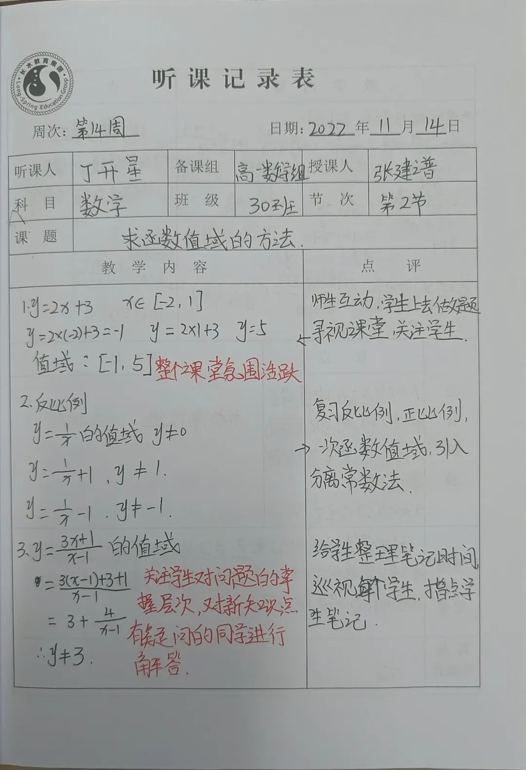 教师听课记录展示,教案听课记录检查表
