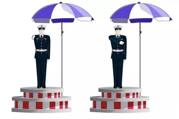 交警手势是脸朝哪边指挥哪边吗,交警指挥交通的手势有哪几种