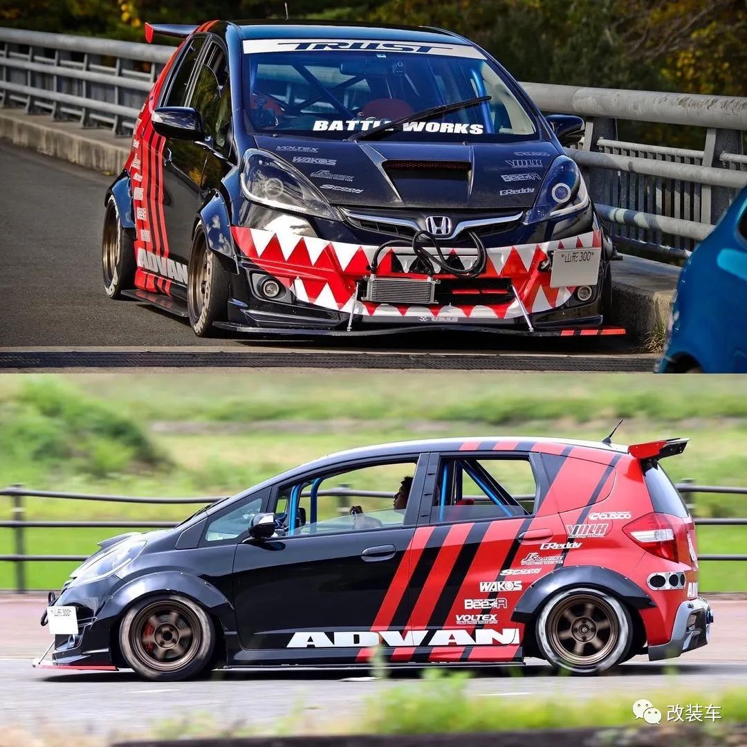 战斗范儿拉满的黑武士本田飞度GE和思域EG,兼顾素雅和张狂