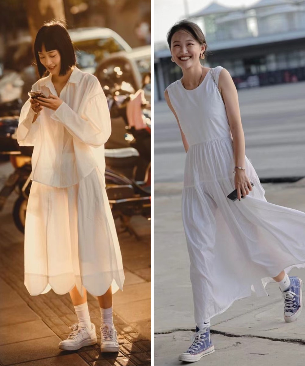 被惊艳到的街拍,街拍运动鞋配什么衣服好看