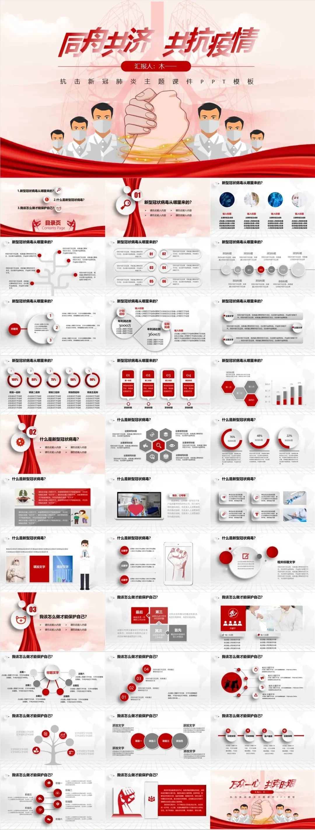 疫情防控ppt宣传模板,最新疫情防控知识宣传ppt免费