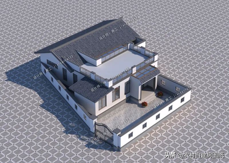 农村一层别墅取暖设计,农村三层带烤火房自建房设计图