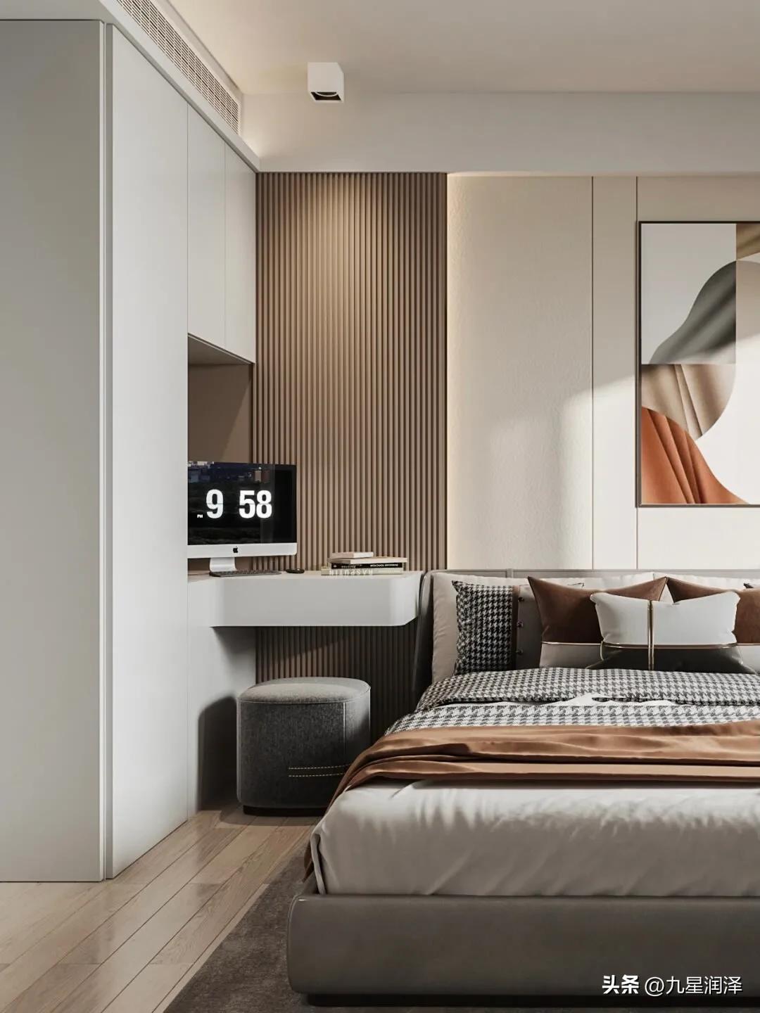 集成墙板床头背景墙装修效果图,床头乳胶漆背景墙装修效果图