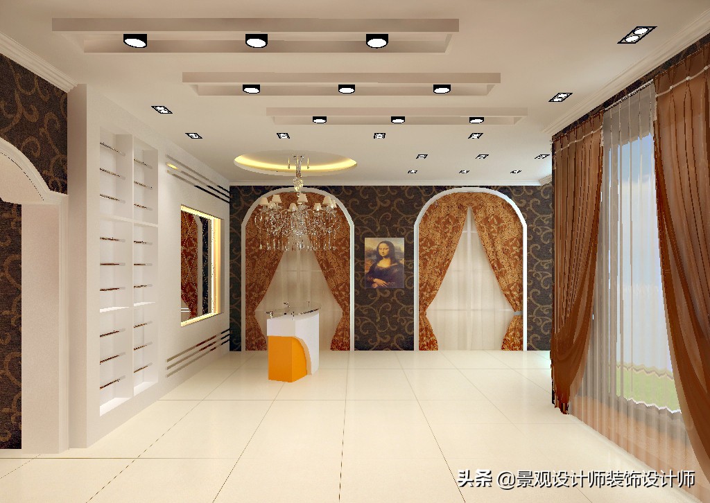 窗帘壁纸店装修,广州窗帘店设计案例图片