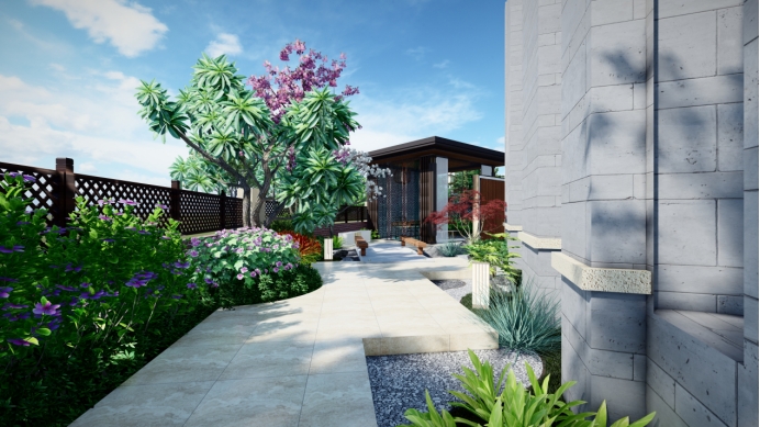 青岛庭院花园设计效果图,青岛花园别墅设计高级感