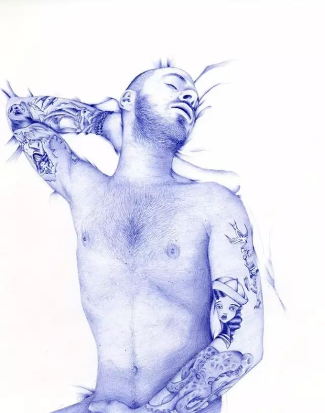 圆珠笔作画简单,2块钱圆珠笔