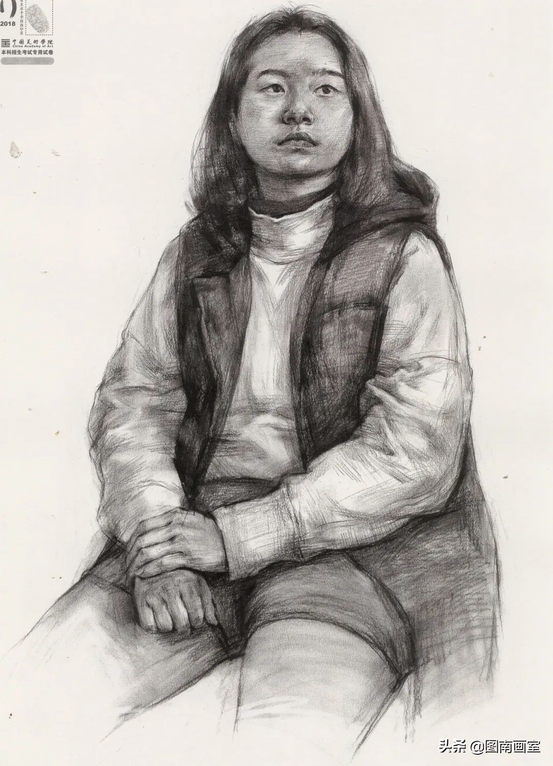 中国美术学院素描头像高分作品,全国素描高分作品