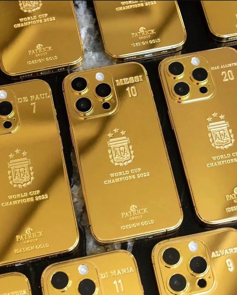 豪横!梅西145万定制35台黄金苹果手机,送阿根廷队友+工作人员