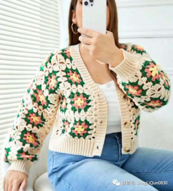 「针织作品」漂亮的祖母格图案夹克2022精品系列