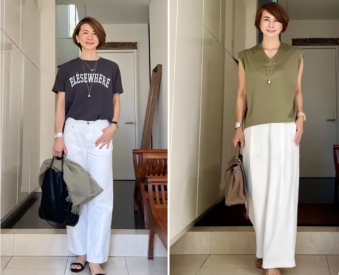 日系慵懒中性短发搭配衣服,女装高级感穿搭30岁小众短发