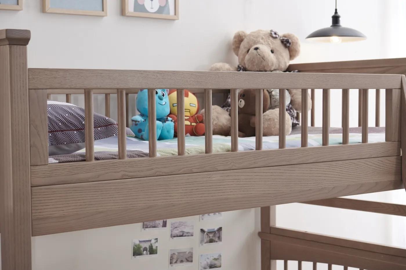 榉木1.5米儿童床,儿童树屋白橡木实木床