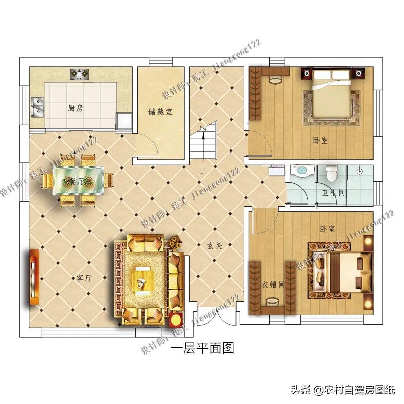 一层斜坡屋顶别墅外观效果图,新中式屋顶自建别墅造型