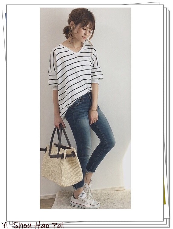 横条纹怎样穿显瘦,横条纹不显胖怎么穿