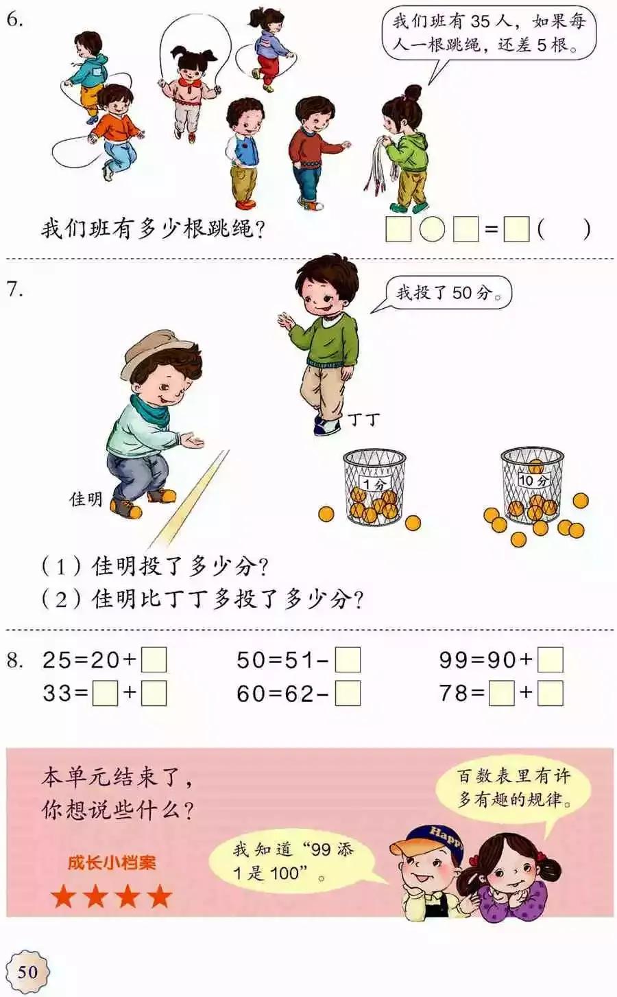 人教版小学数学(一年级下册)课本电子版寒假预习,快收藏