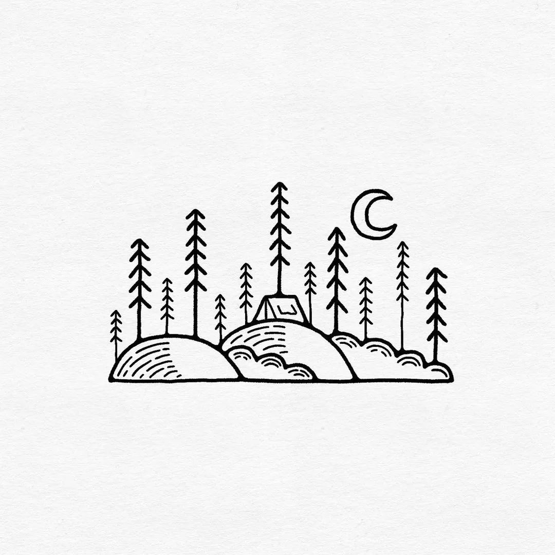 三分钟儿童春天风景简笔画马克笔,海边椰树风景简笔画图片大全