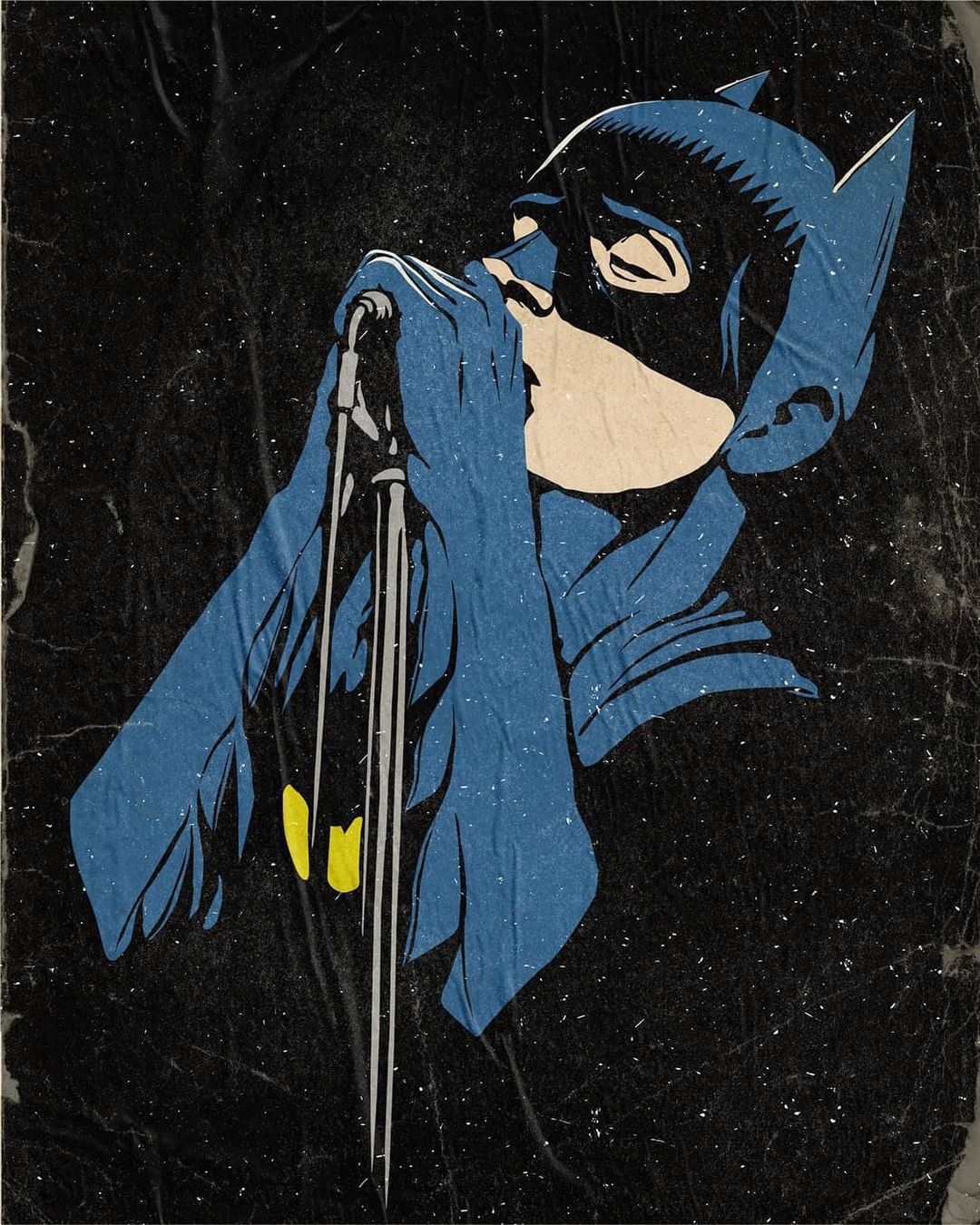 插画氛围感人物构图,复古美式波普插画