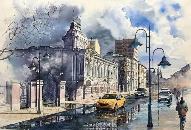 俄罗斯水彩风景画作品欣赏,罗伯兹水彩画作品欣赏
