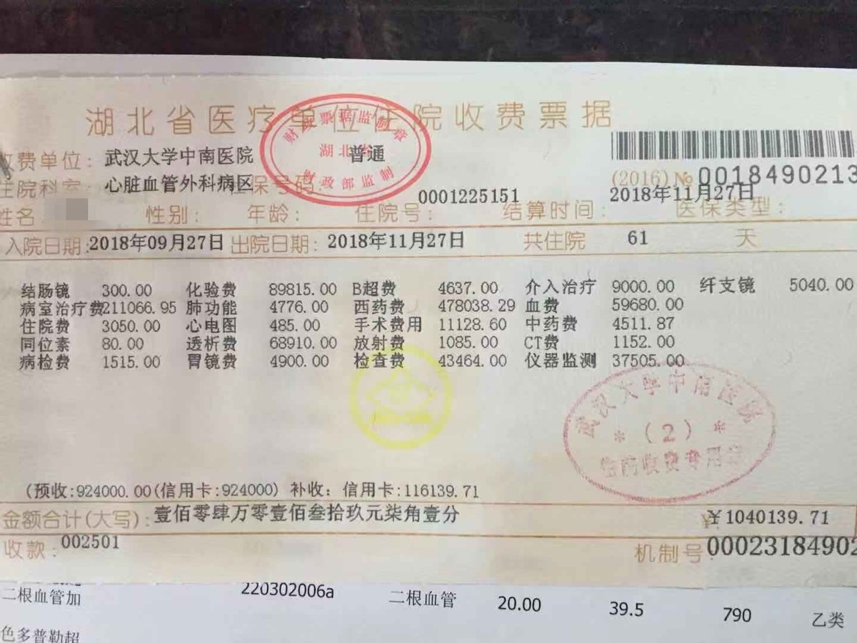 住院61天花了104万你认为合理吗,icu天价治疗几年花费几千万