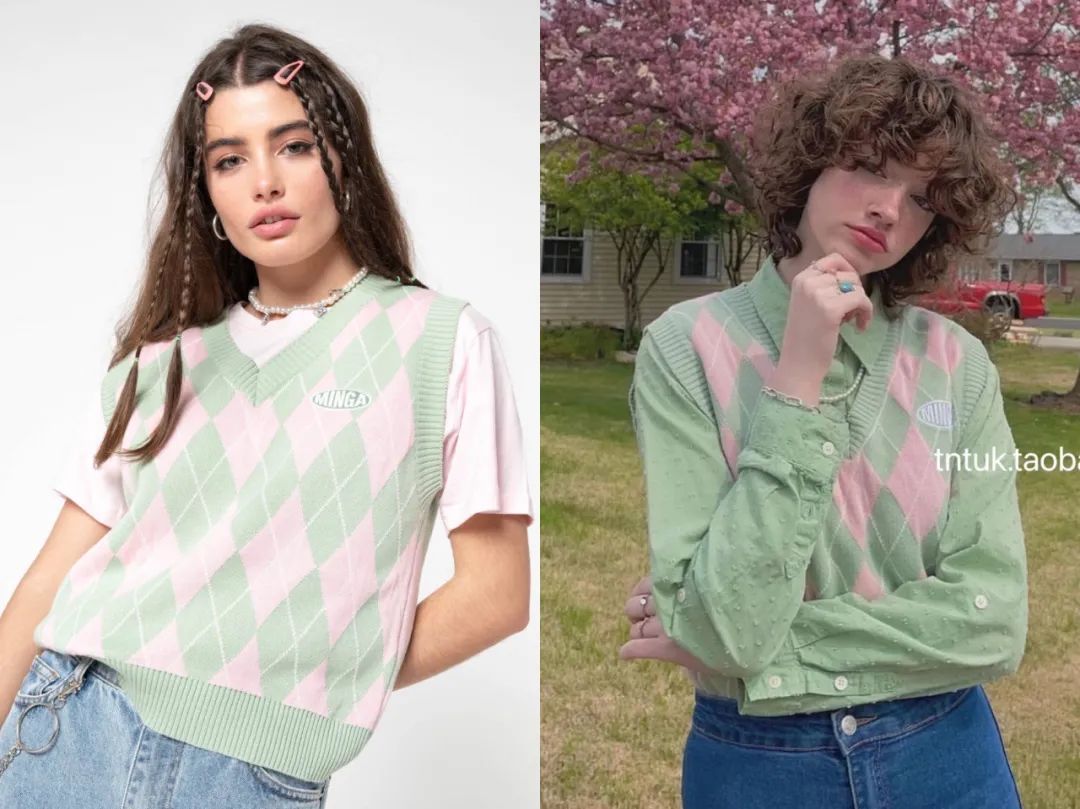 针织马甲棉麻衬衫,针织马甲衬衫下面怎么搭