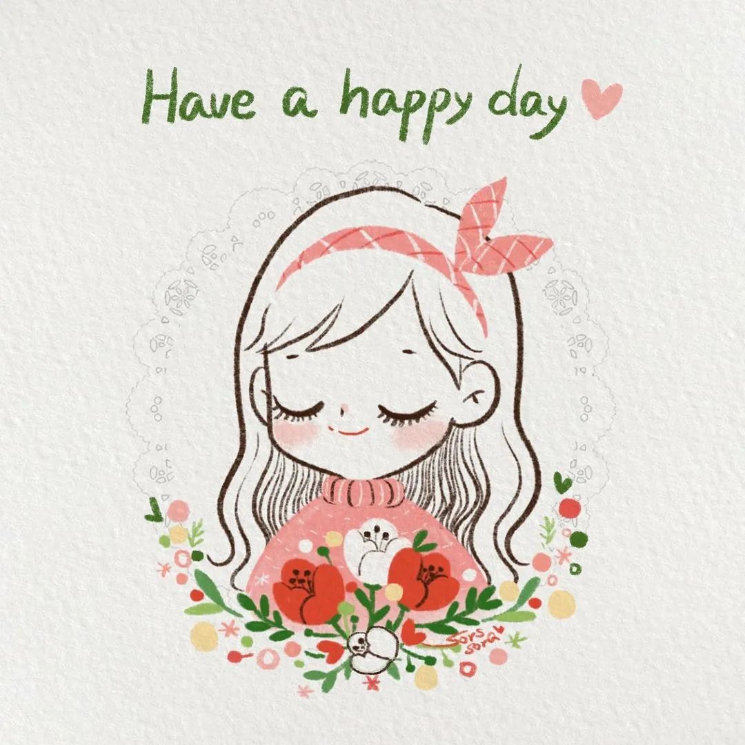 彩铅绘画7-15岁简笔画可爱又简单,可爱彩铅简笔画简单的少女