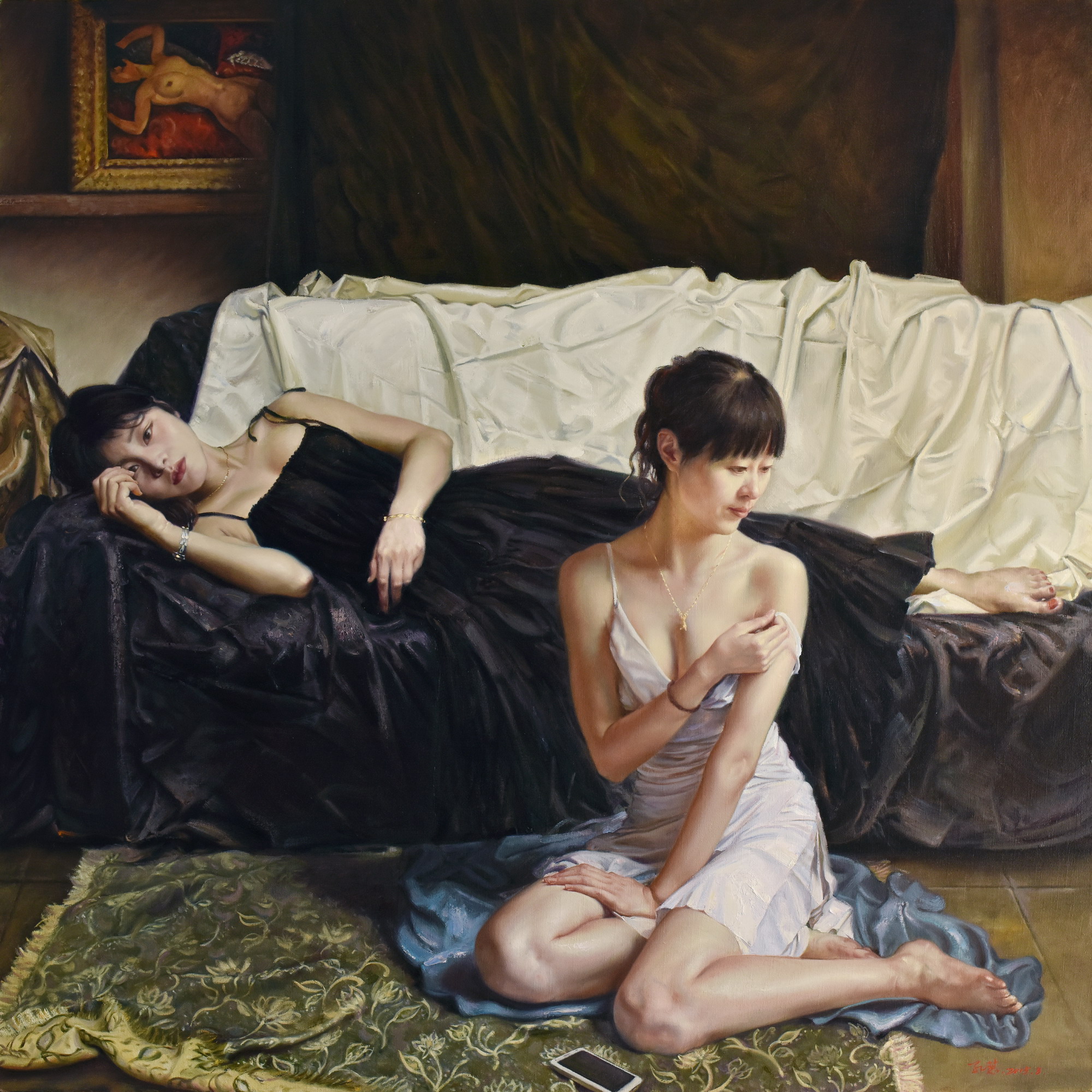 孔慧油画价格,孔慧人物油画作品