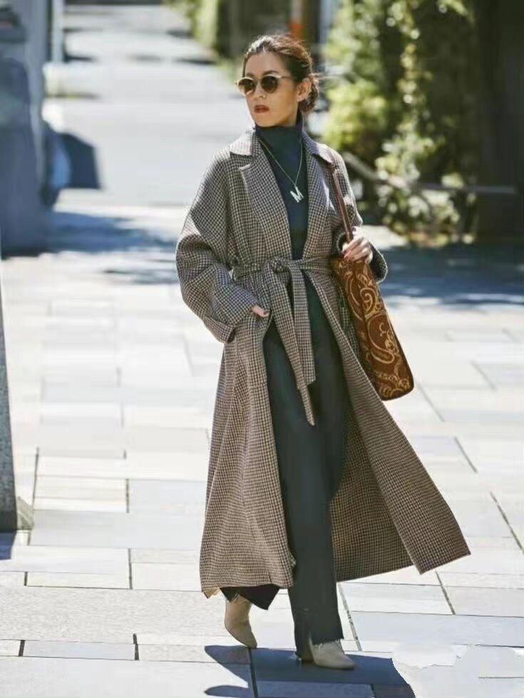 大衣穿搭女秋冬高级感收腰,秋冬不臃肿长款