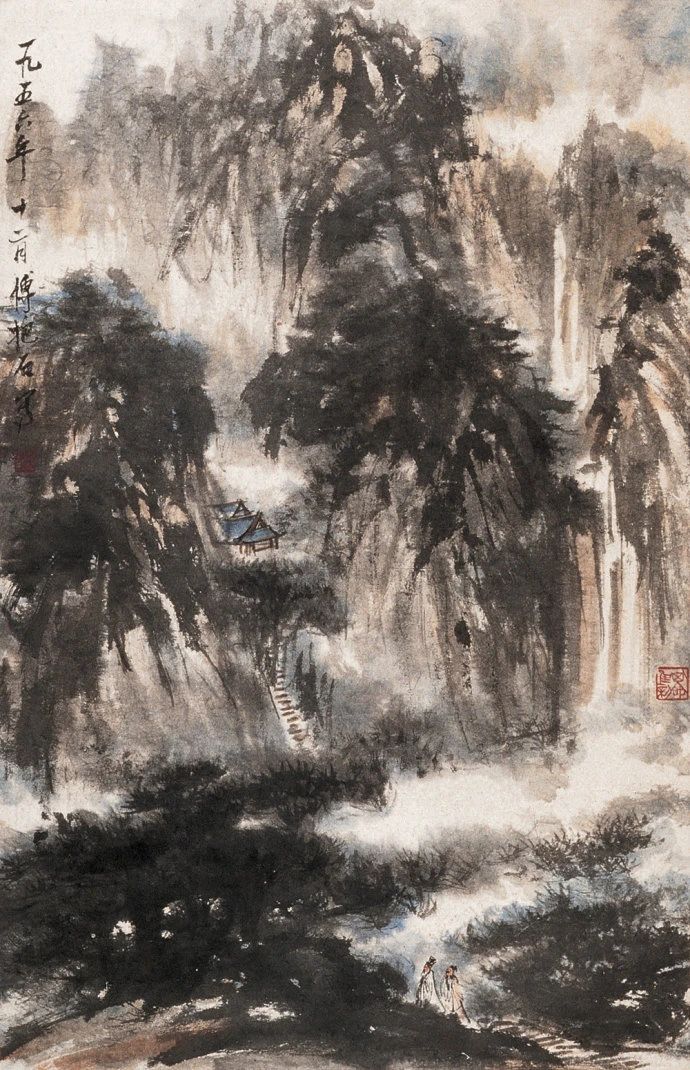 傅抱石山水画100幅欣赏,傅抱石山水画100幅高清图欣赏