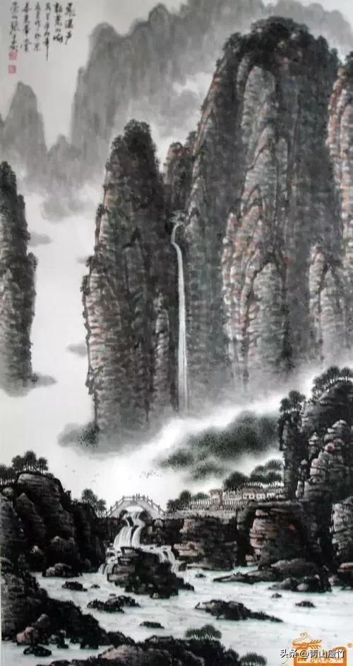 集名家精品山水画70幅欣赏,陈学良山水画精品欣赏40幅