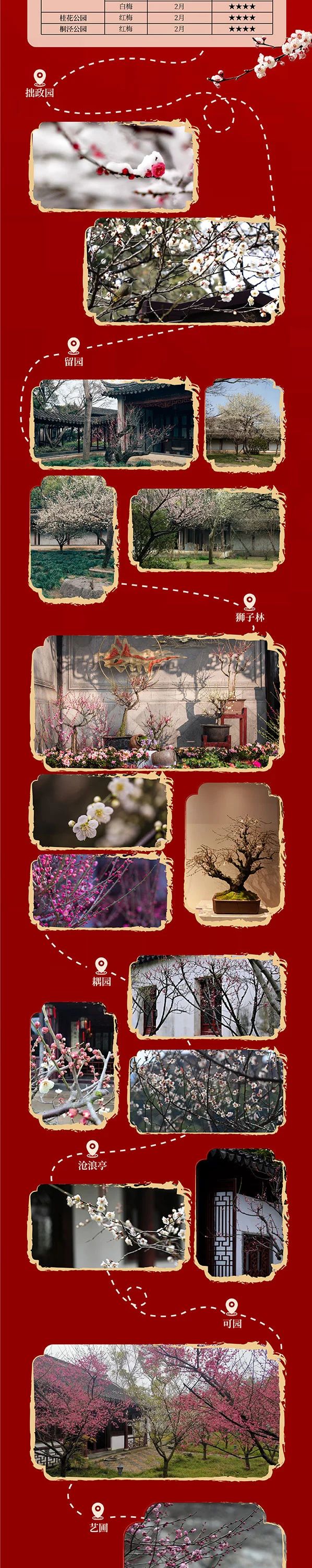 苏州梅花景点大全,苏州8个免费赏梅胜地