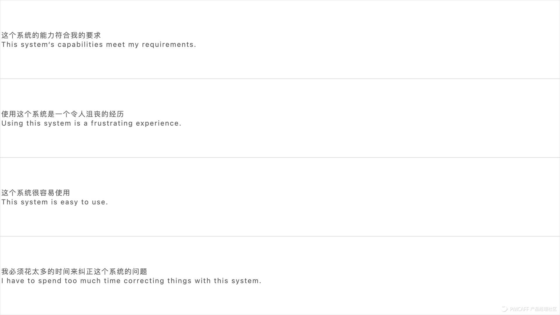 时空度量理论,体验度量表