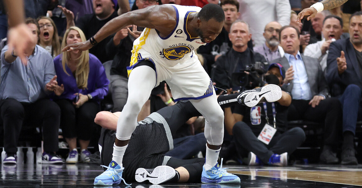 追梦防守小萨,追梦肘击小萨